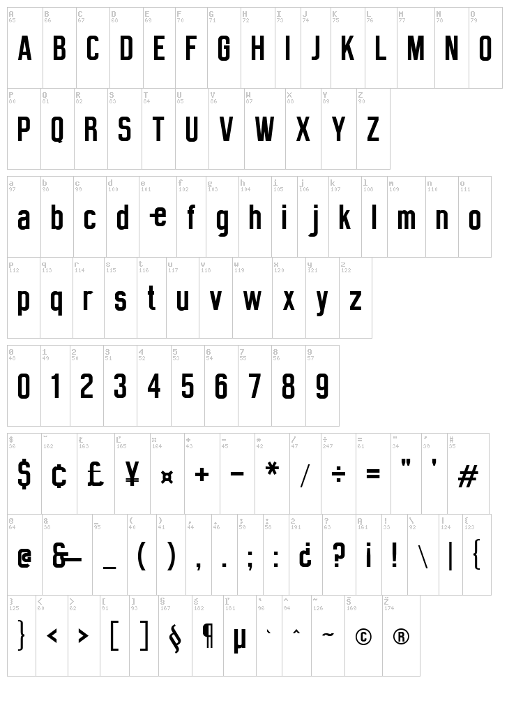 Dancing Juice & Salabat font map